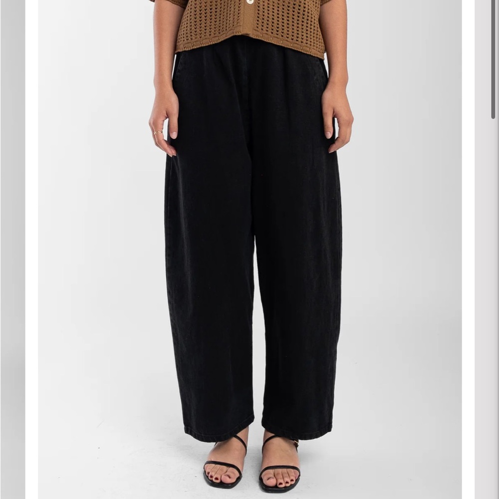 Micaela Greg Faded Black Barrel Pant